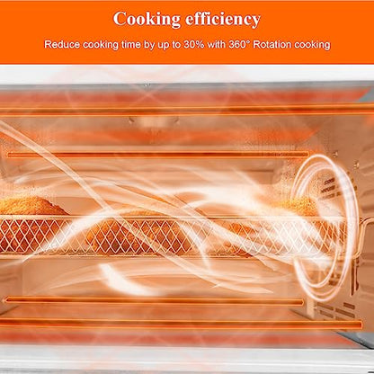 WHALL Toaster Oven Air Fryer, Max XL Large 30-Quart Smart Oven,11 function Toaster Oven Countertop with Steam Function,12-inch Pizza,6 slices of Toast, 4 Accessories Included, Stainless Steel /1700W