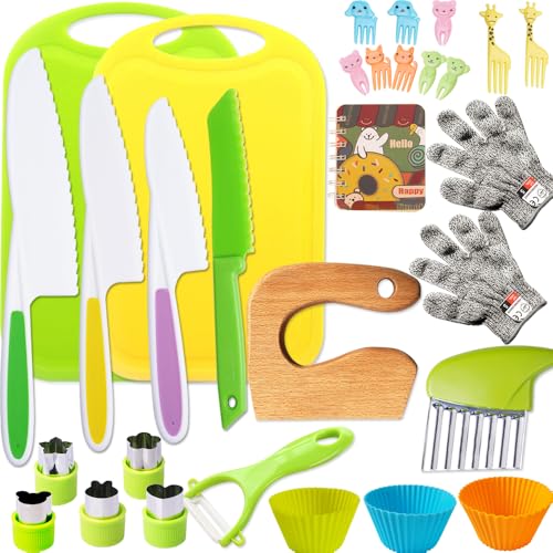 Montessori Kids Kitchen Knife Set with Cutting Board