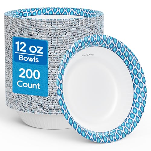 200 Count 12 Oz Disposable Paper Bowls