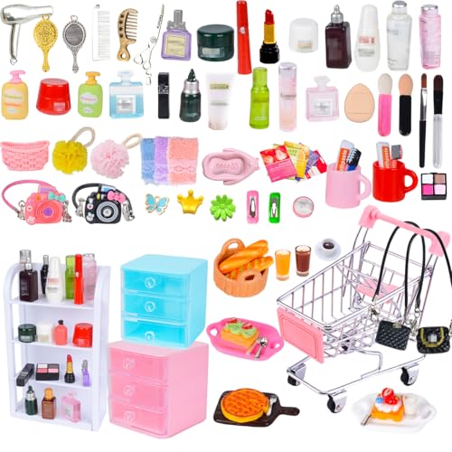 100 Piece Mini Dollhouse Makeup and Bathroom Set