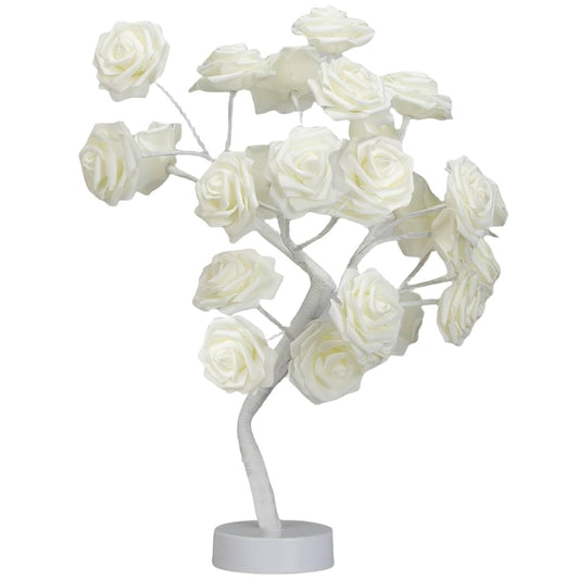 COLORLIFE Rose Lamp White Room Decoration White Flower Night Light Gift for Girlfriend Mom Daughter Aunt Gift for Her Birthday Holiday Party Wedding Room Decoration