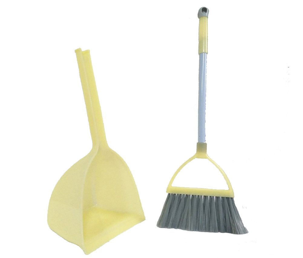 Xifando Mini Housekeeping Cleaning Tools for Children,3pcs Include Mop,Broom,Dustpan (Green Mop+Frash Yellow Broom&Dustpan)