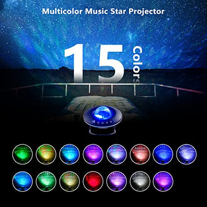 LooEooDoo Star Projector, Galaxy Starry Projection Lamp, Bluetooth Speaker Aurora Lighting with Timer and Remote Control, LED Sky Night Light for Kids Bedroom, Gaming Decor, Home Theater, Ceiling