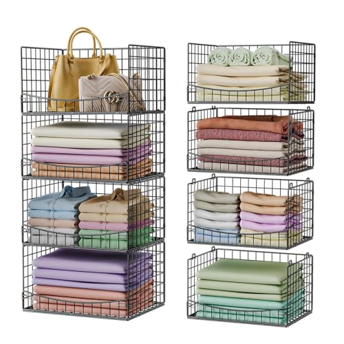 4-Tier Stackable Closet Organizer Storage Shelves