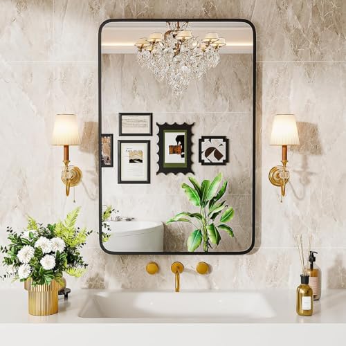 22" x 30" Metal Framed Bathroom Vanity Mirror