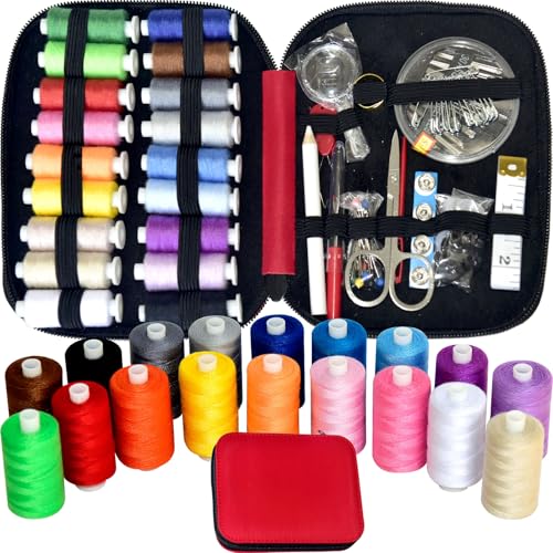 Portable Sewing Kit with Case and Accessories