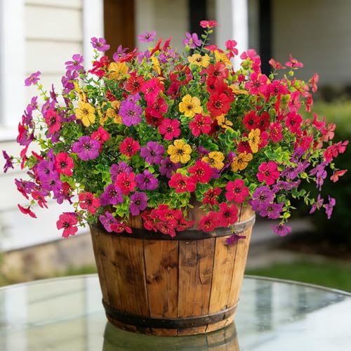 12 Bundles Artificial Flowers Faux Plants Decoration