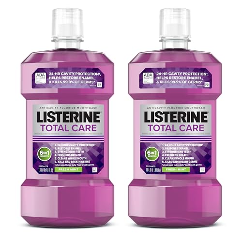 2 Pack Listerine Total Care Fluoride Mouthwash 1L
