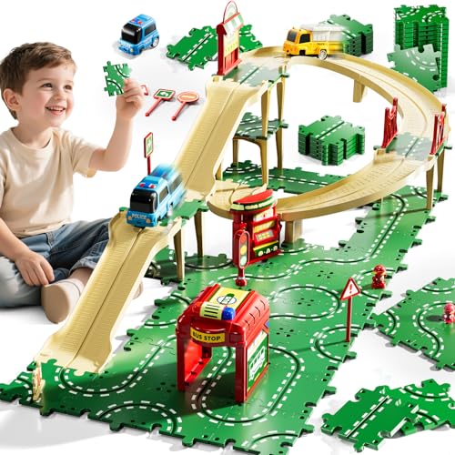 Kids 3-Tier Car Race Track Puzzle Set