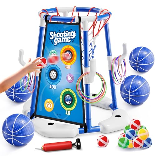 Floating Pool Basketball Hoop 3-in-1 Pool Game