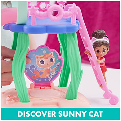 Gabby’s Dollhouse, Purr-ific Pool Playset with Gabby and MerCat Figures, Color-Changing Mermaid Tails and Pool Accessories Kids Toys for Ages 3 and Up