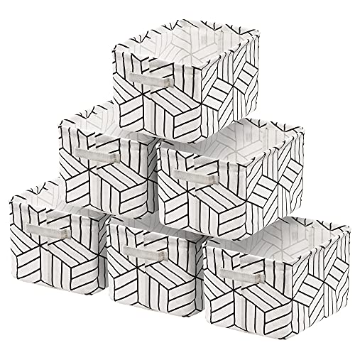 6 Pack Foldable Fabric Storage Bins with Handles