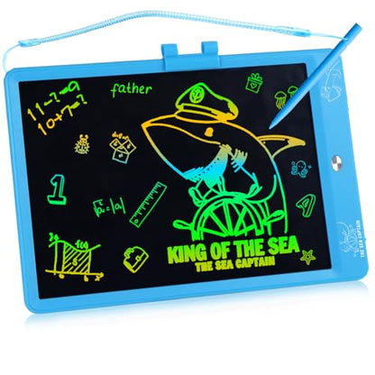 ZMLM LCD Writing Tablet Doodle Board: 10 Inch Boys Girls Toy for Age 3-12 Gift | Erasable 120,000+, Drawing, Counting, Spelling Learning Board for Birthday Valentines Day Gifts, Blue Shark