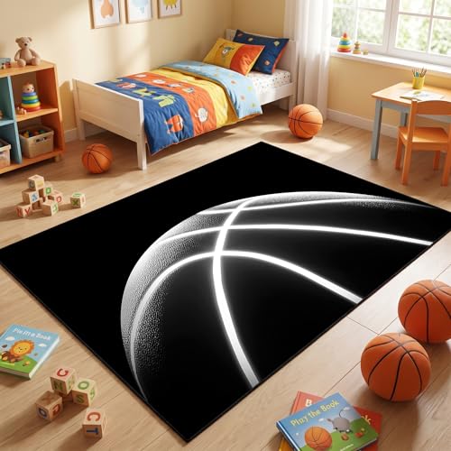 Basketball Area Rug Kids Bedroom Carpet