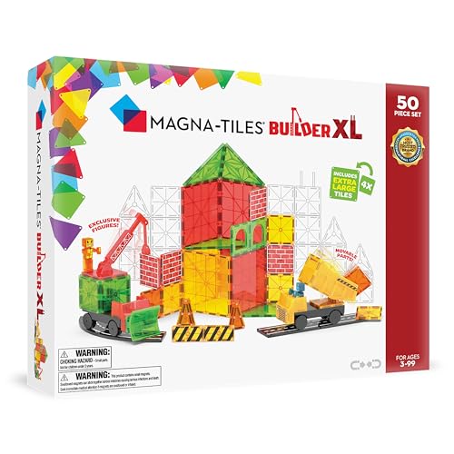 50 Piece MAGNA-TILES Builder XL Magnetic Construction Set
