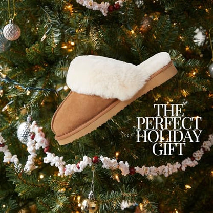 Dearfoams Shearling Fur Indoor/Outdoor Slippers