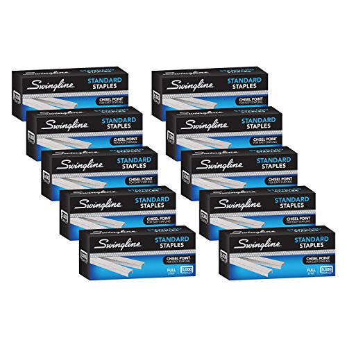 10 Pack Swingline Standard 1/4" Staples 50000 Count