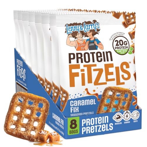 8 Bags Lenny & Larry's FITZELS Caramel Protein Pretzels - 20g (OU-D)