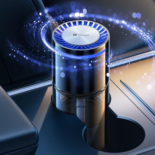 VICSEED SmartAI AUTO On/Off Car Air Freshener with Blue Ambient Light, Adjustable Concentration & 360°Scent Aroud Car Diffuser, 160ML Large Capacity for 6 Months Long-Lasting Use - Premium Cologne
