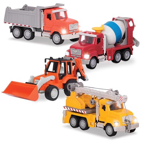 4 Pack Construction Toy Trucks with Lights & Sounds