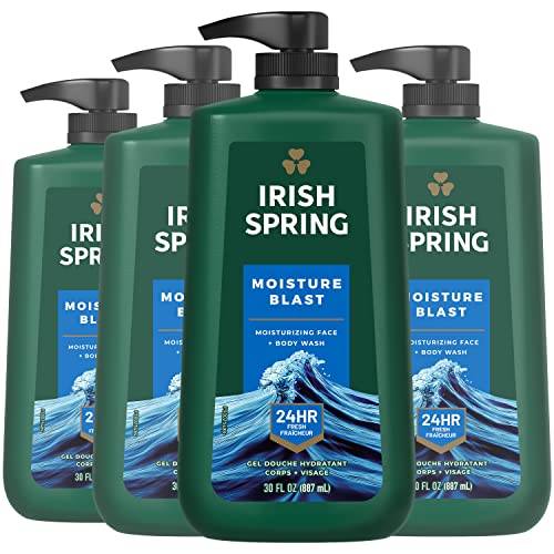 4 Pack Irish Spring Moisture Blast Body Wash Pumps
