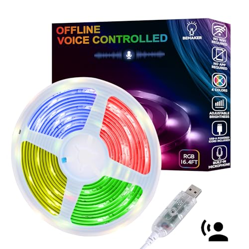 AI Voice Activated LED Strip Lights with Music Sync