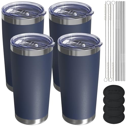4 Pack Insulated Stainless Steel Travel Coffee Tumblers