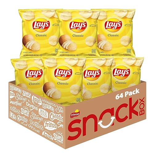 64 Pack Lay's Classic Potato Chips 1.5 Ounce