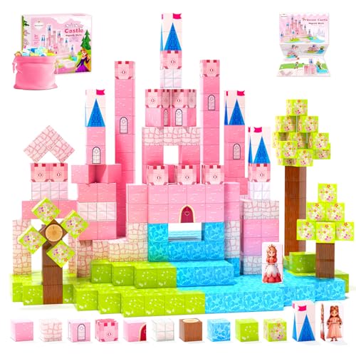 64 Piece Magnetic Princess Castle Building Blocks