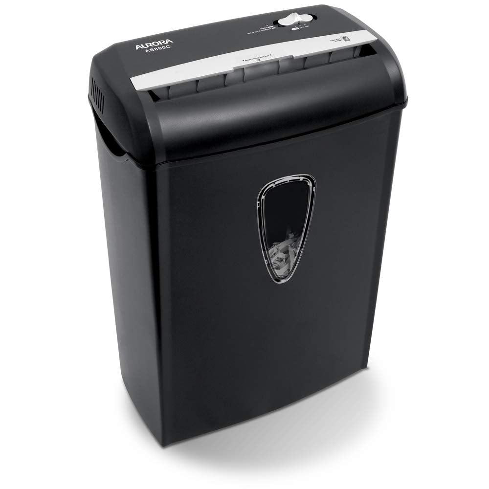 Aurora 8-Sheet Cross-Cut Paper Shredder with Basket