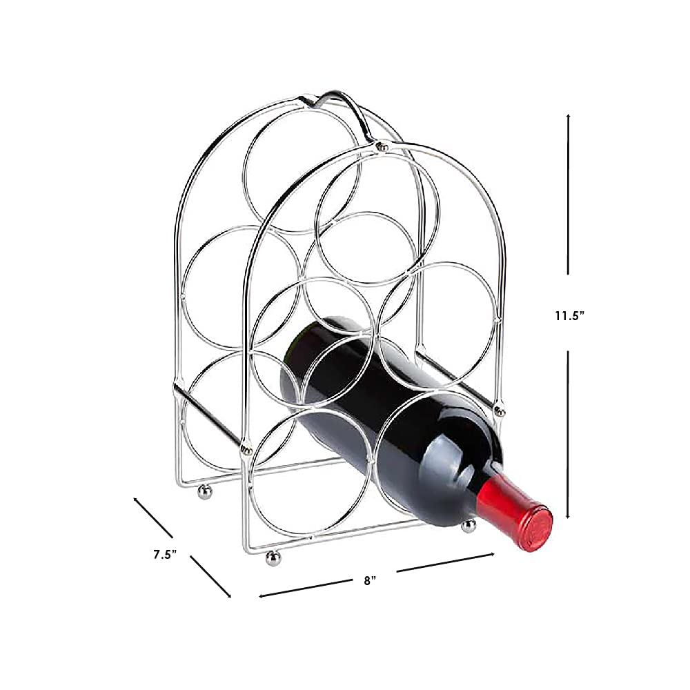 Home Basics Tabletop Wine Rack, Chrome, 5-Bottle