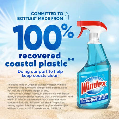 Windex Original Blue Glass Cleaner Spray Pack of 3