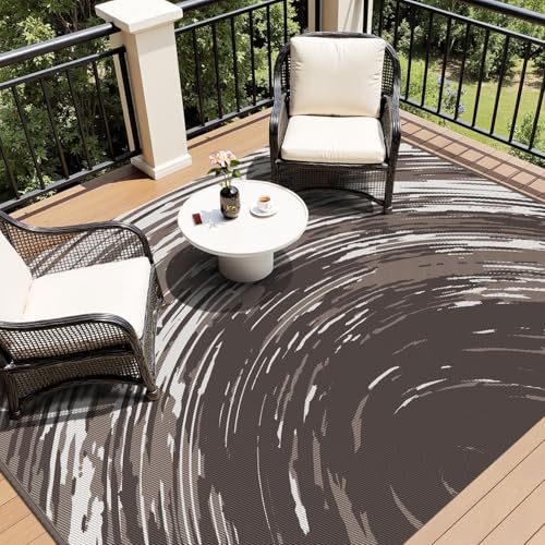 5x8 Reversible Waterproof Outdoor Patio Rug, Quick Dry