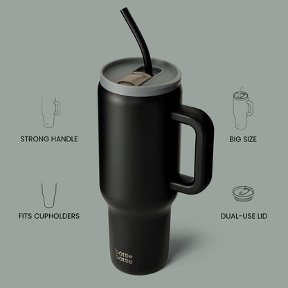 40 oz Stainless Steel Tumbler with Straw