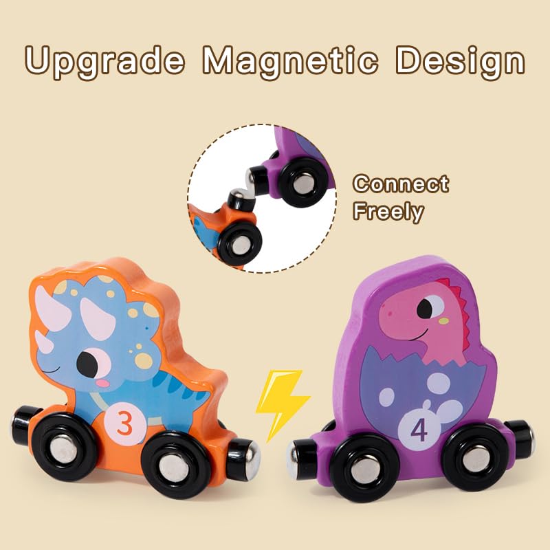 Magnetic Wooden Train Set for Toddlers
