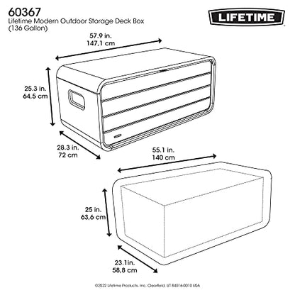 Lifetime 136 Gallon Modern Deck Storage Box