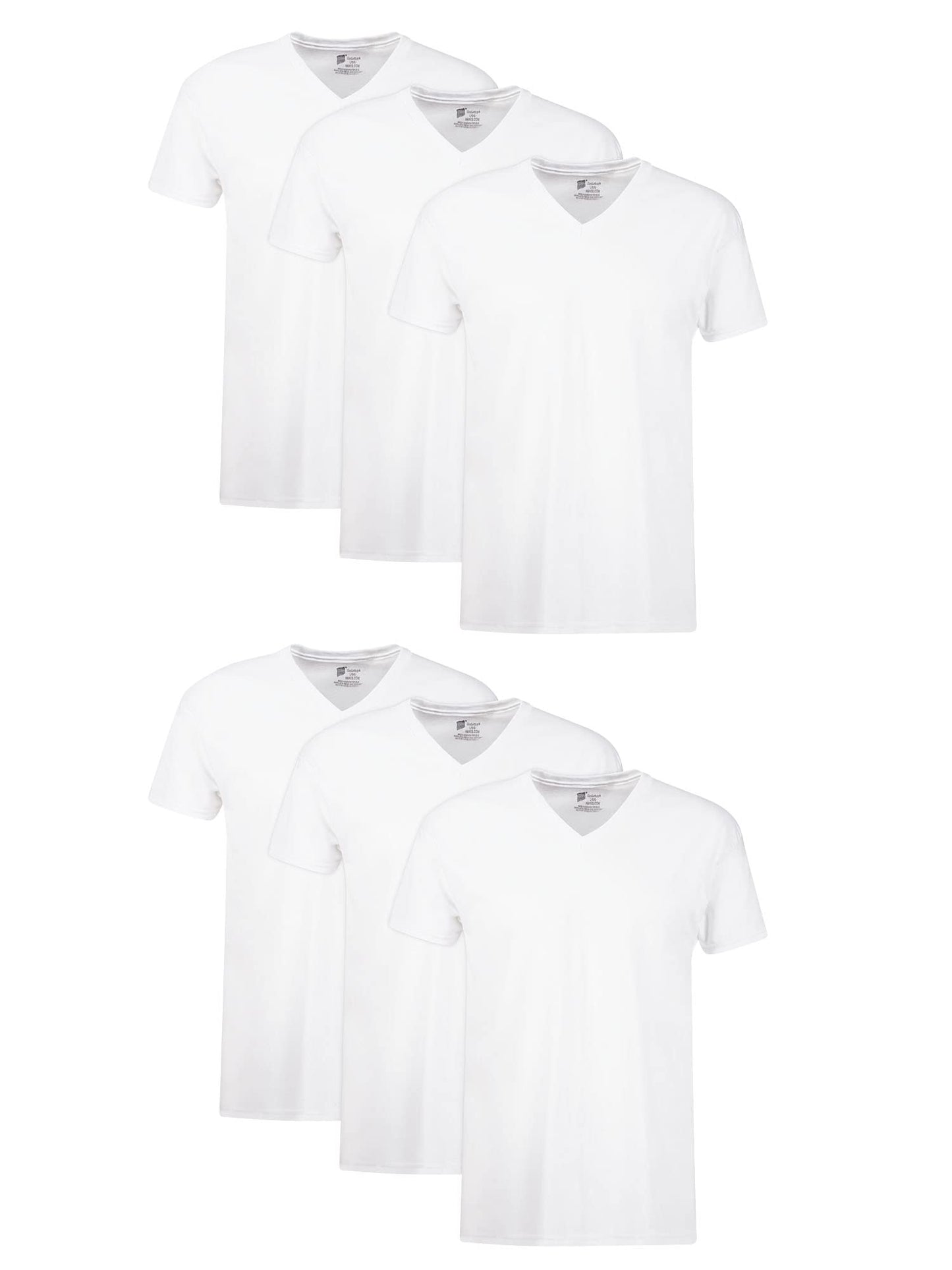 6 Pack Hanes Men's Moisture-Wicking V-Neck Tee Undershirts