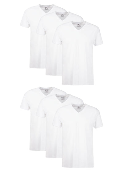 6 Pack Hanes Men's Moisture-Wicking V-Neck Tee Undershirts
