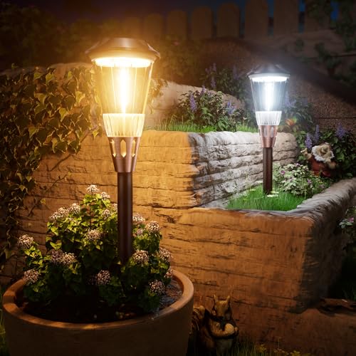 2 Pack Solar Warm and Cool Pathway Lights