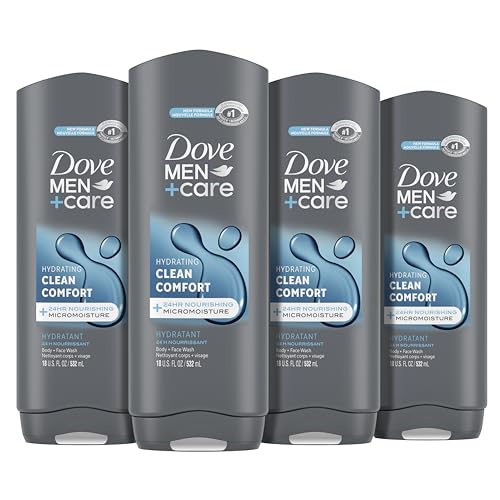 4 Pack Dove Men+Care Body & Face Wash 18oz