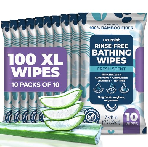 100 Pack XL Adult Body Wipes No Rinse