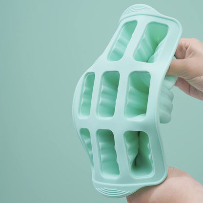 Popsicle Molds, 9 Pieces Silicone Ice Pop Molds Popsicle Mold Silicone BPA Free Reusable Sticks Easy Release Ice Pop Make (Green, 9 CavitIES)