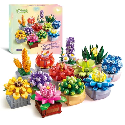 12 Plant Succulent Flowers Building Set