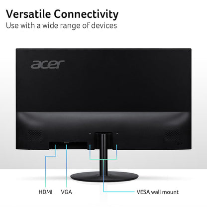 Acer SB242Y EBI 23.8" Full HD (1920 x 1080) IPS Zero-Frame Gaming Office Monitor | AMD FreeSync Technology Ultra-Thin Stylish Design 100Hz 1ms (VRB) Low Blue Light Tilt HDMI & VGA Ports