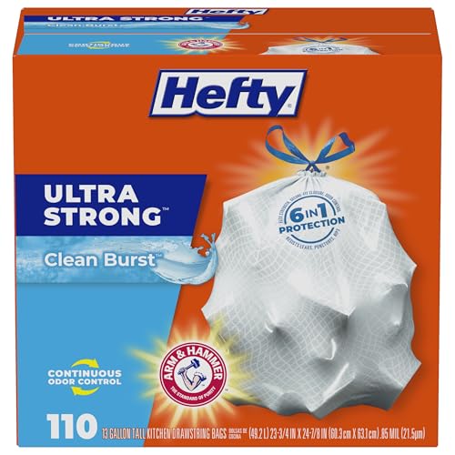110 Count Hefty Ultra Strong 13 Gallon Trash Bags