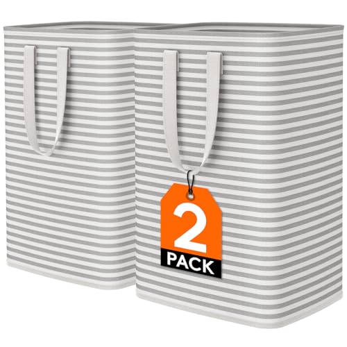 2 Pack Large Collapsible Laundry Hampers 80L