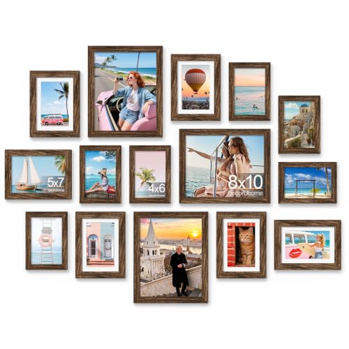 15 Pack Assorted Wall and Tabletop Picture Frames