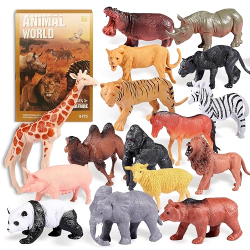 16 Piece Jumbo Safari Animal Figures Playset