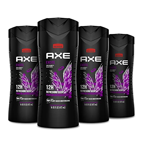 4 Pack AXE Excite Coconut Body Wash 16 oz