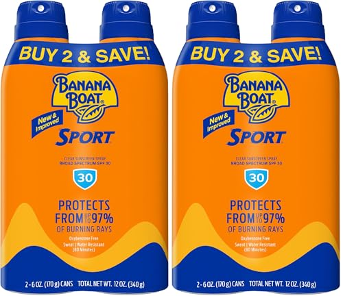 2 Pack Banana Boat Sport SPF 30 Sunscreen Spray